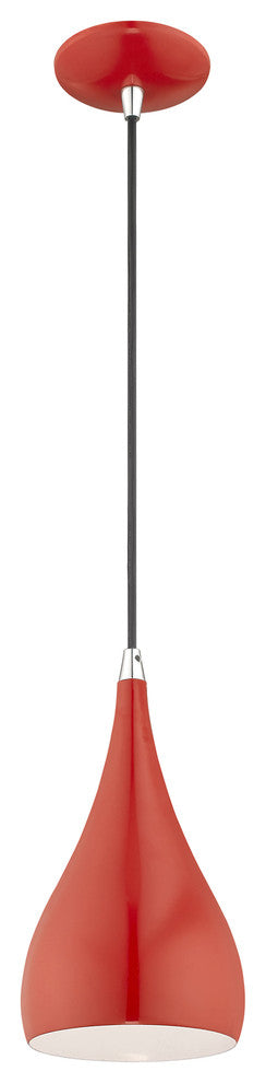 Livex Lighting Shiny Red 1-Light Mini Pendant