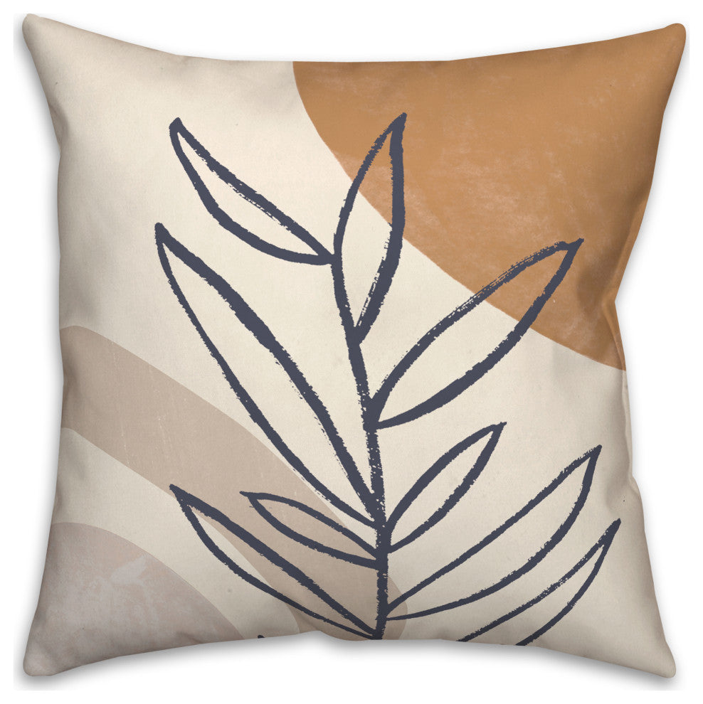 Mid Mod Arch Leaves 18x18 Indoor/Outdoor Pillow