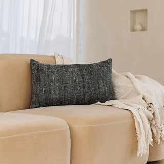 Natural Harmony Nettlesolid Pillow, Black, 24"x14"
