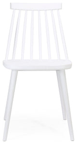 GDF Studio Farmhouse Spindle Back Dining Chairs, Polypropylene, Set of 2, White
