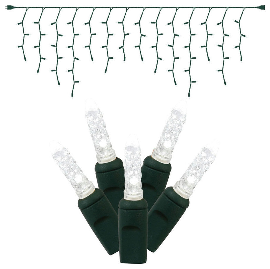 70Lt Led Purewht/Gw M5 Icicle Ec Set 9'L