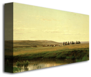 'A Wagon Train on the Plain' Canvas Art by Thomas Ehittredge