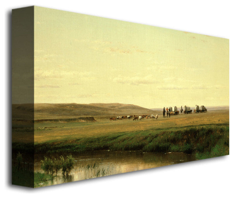 'A Wagon Train on the Plain' Canvas Art by Thomas Ehittredge