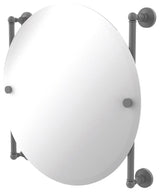 Waverly Place Round Frameless Rail Mounted Mirror, Matte Gray