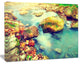 Mountain River with Stones, Large Seashore Canvas Wall Art, 60"x28"