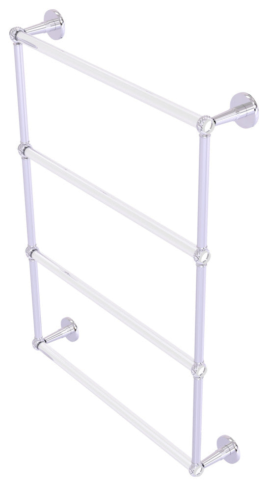 Clearview 4 Tier 24" Ladder Towel Bar with Twisted Accents, Polished Chrome