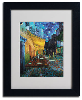 'Cafe Terrace' Matted Framed Canvas Art by Vincent van Gogh