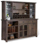 80x80" Buffet With Hatch Wine Rack Removable Shelves for Wine Fridge Dark Stain