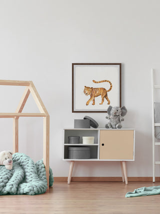 "Tiger Wink" Framed Painting Print, 12x12