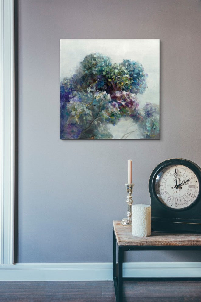 Epic Graffiti "Abstract Hydrangea" by Danhui Nai Giclee Canvas Art, 18"x18"