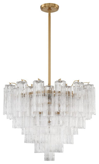 CRYSTORAMA Addis 12 Light Aged Brass Chandelier