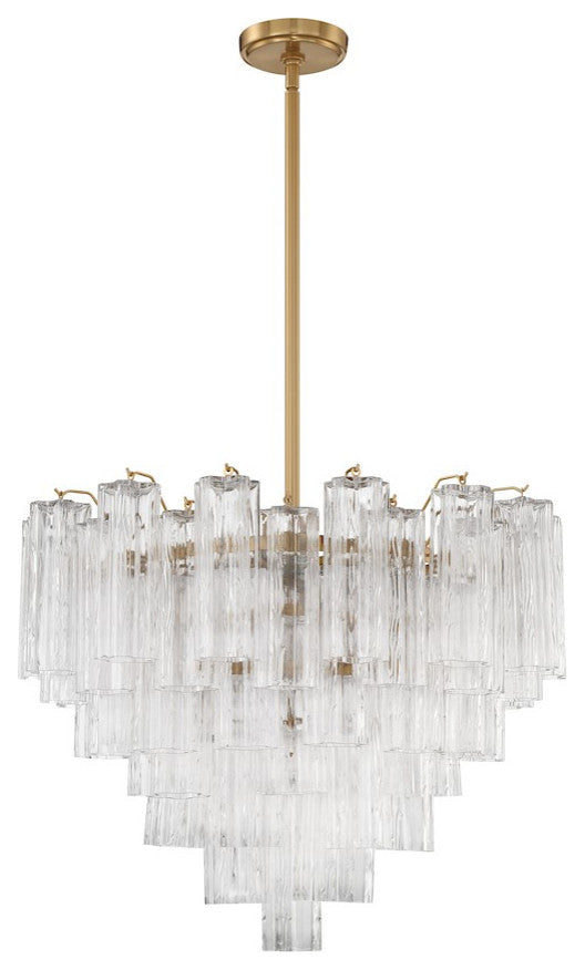CRYSTORAMA Addis 12 Light Aged Brass Chandelier