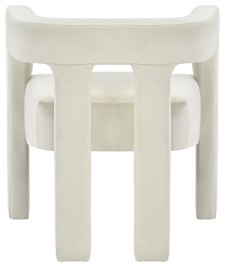 Athena Velvet Upholstered Dining Chair, Cream