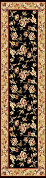 Cambridge 7336 Black, Beige Floral Delight, 2'2"x7'11" Runner