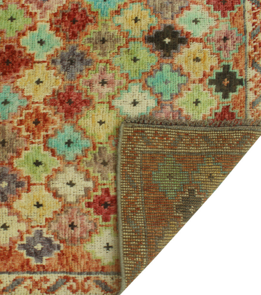 Balochi Dayron Purple/Green Rug, 4'0x5'10