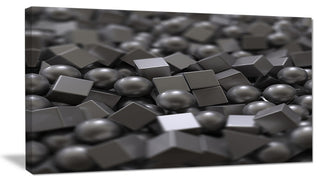 Balls and Cubes 3D Design, Abstract Canvas Art Print, 40x20