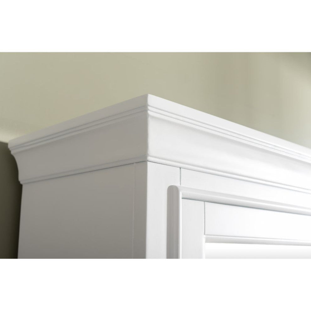 Milano Transitional White 96" Double Sink Bathroom Vanity Modular Set