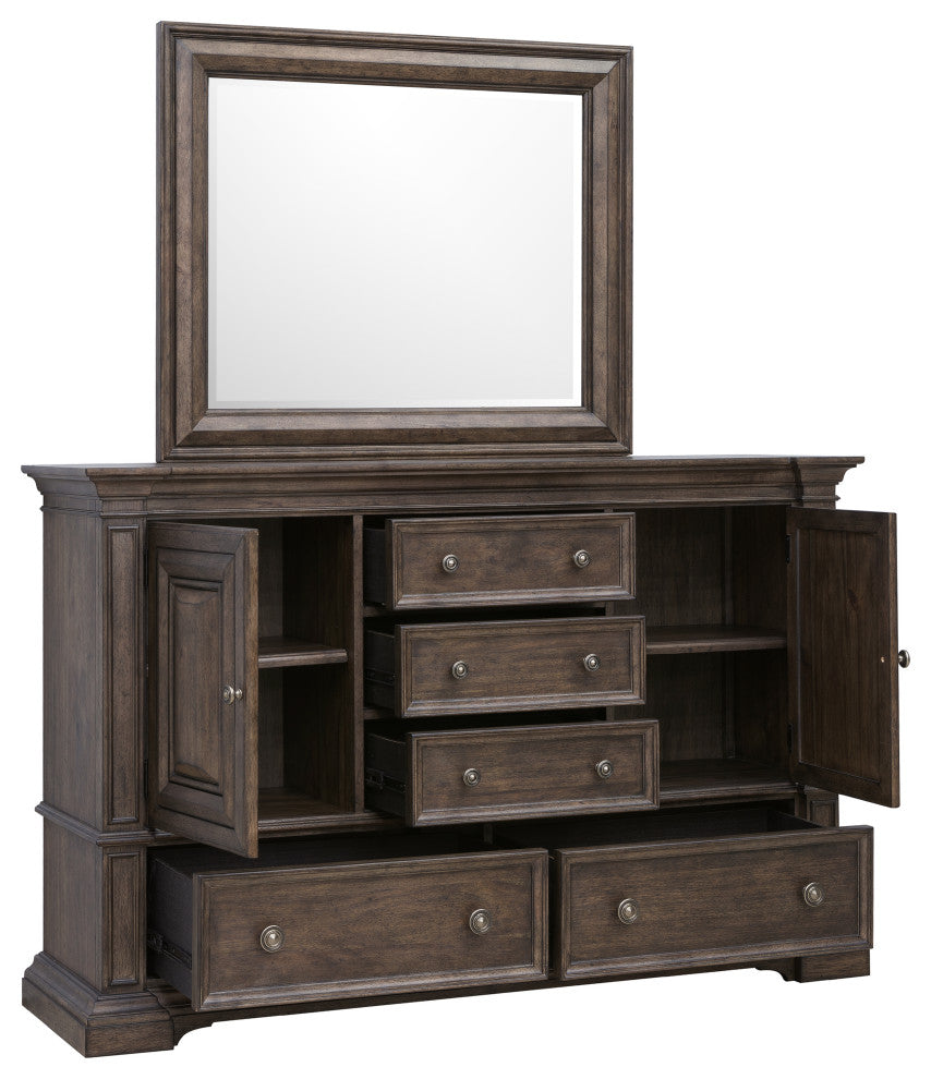 Woodbury 5-Drawer Dresser With Cabinets in Cowboy Boots Brown