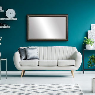 Oxfordshire Framed Wall Mirror, Pewter, 36" X 36"