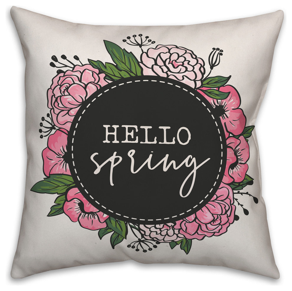 Hello Spring 20x20 Throw Pillow
