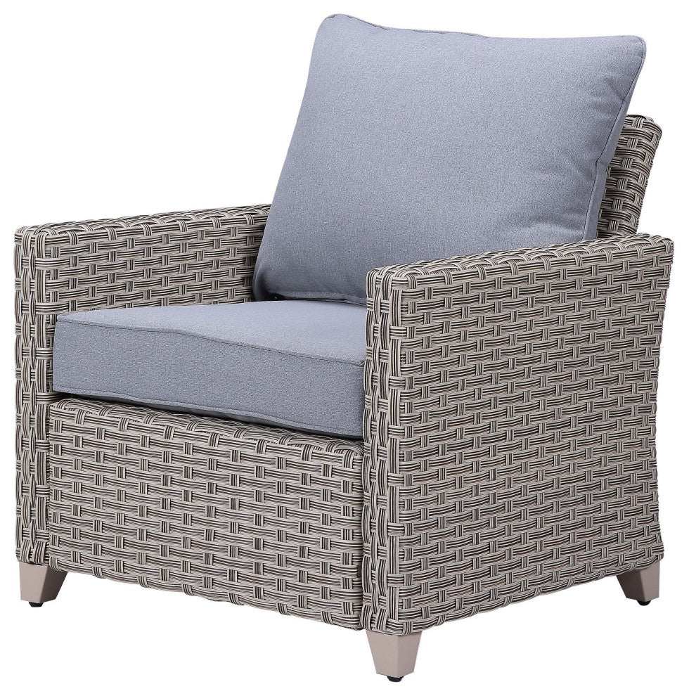 ACME Greeley 4PC Pack Patio Sofa Set in Gray Fabric & Gray Finish