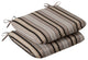 Getaway Stripe Black Rounded Corners Seat Cushion, Set of 2