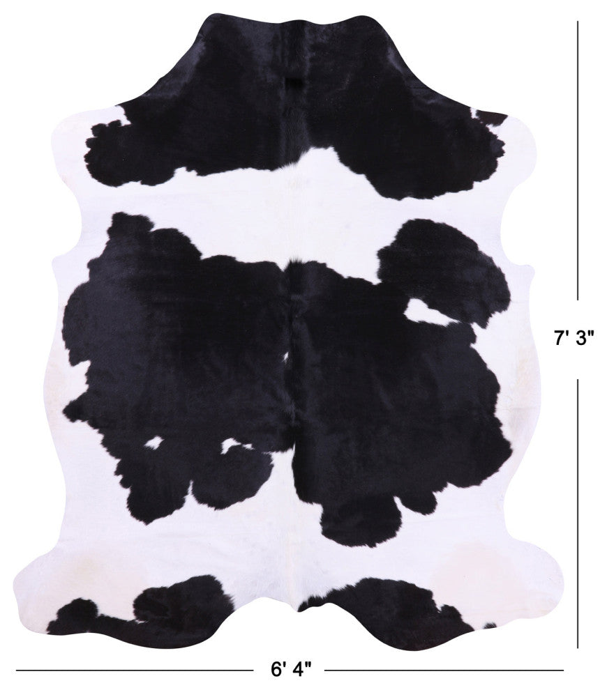 Black and White Natural Cowhide Rug 7' 3" X 6' 4" C1523