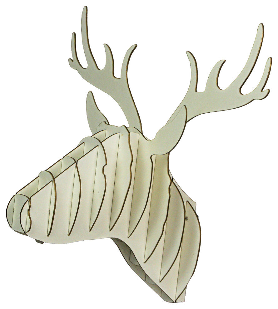 Shiraleah White Deer Head Puzzle Wall Mount Trophy Sculpture
