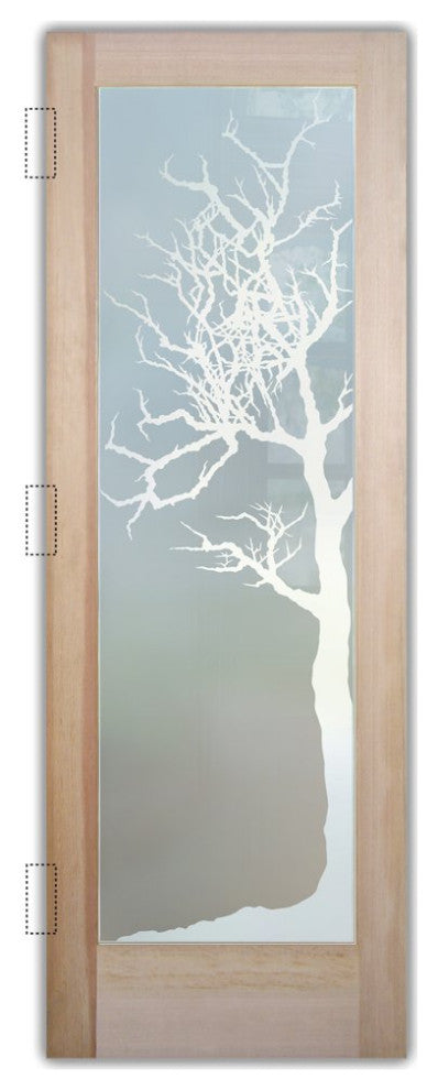 Interior Prehung Door or Interior Slab Door - Winter Tree - Douglas Fir...