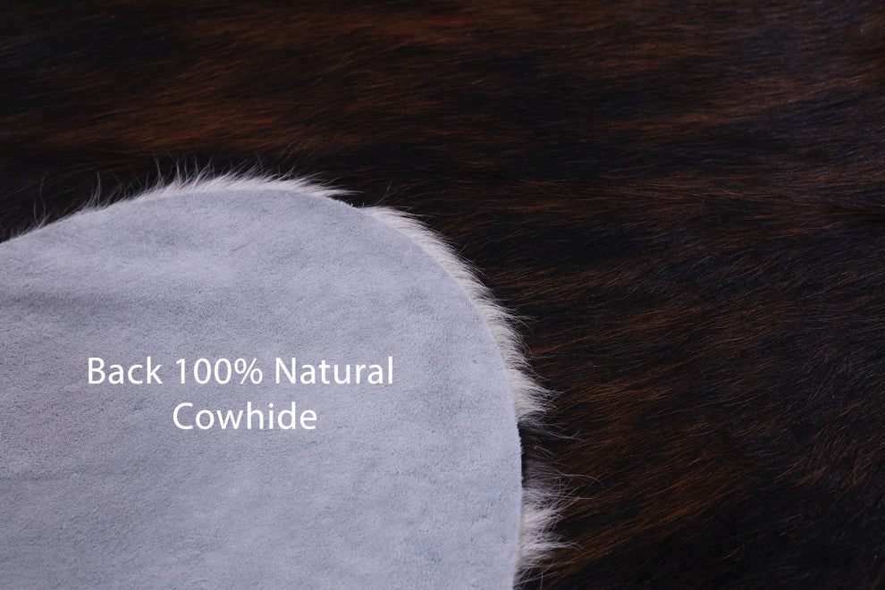 6' 4" X 5' 2" Tricolor Natural Cowhide Rug C1894
