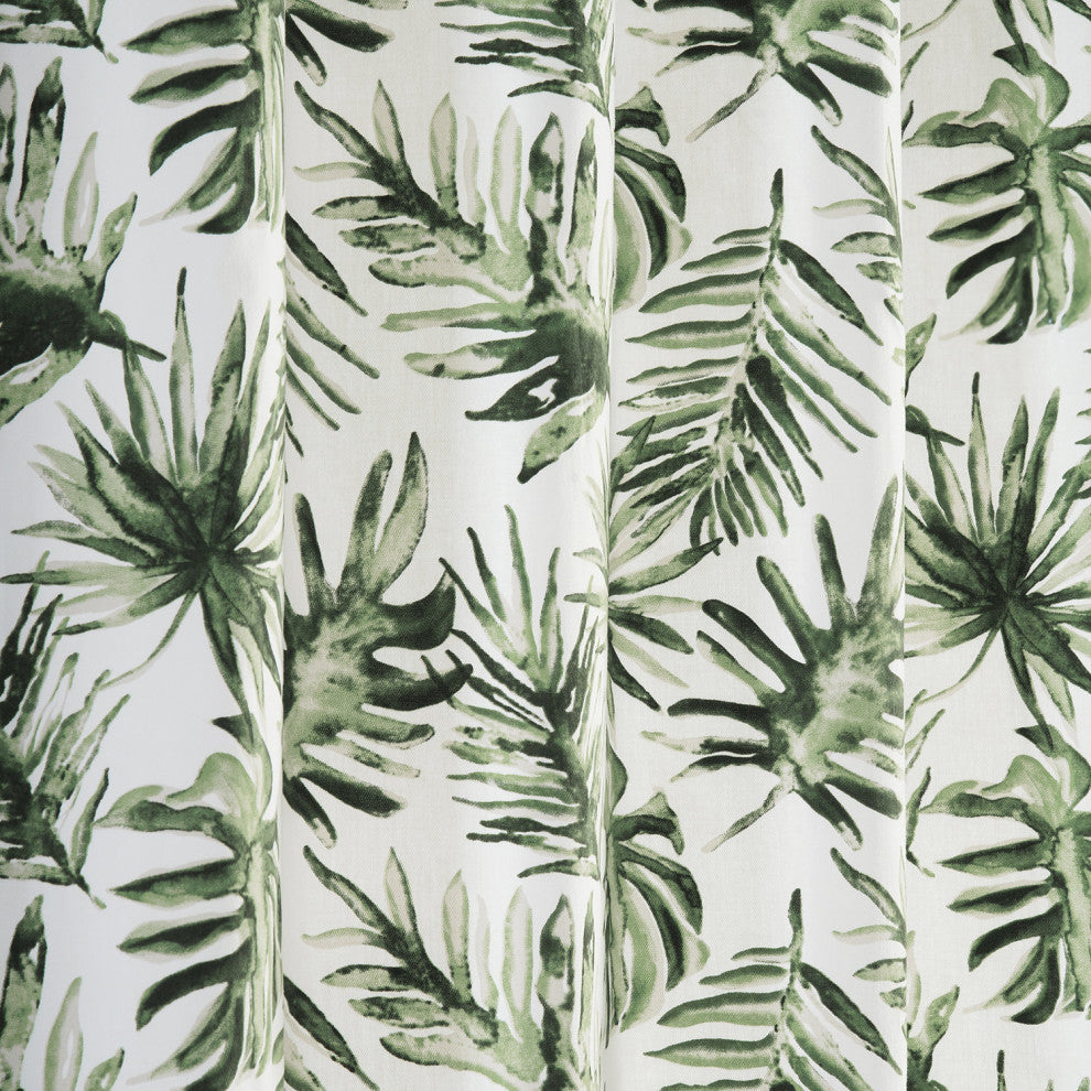 Artemis Printed Cotton Curtain Single Panel, Artemis Olive Green, 50wx108l