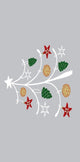 Pinecone Tree Decorative Holiday Geometric Print Bath Towel, Gray