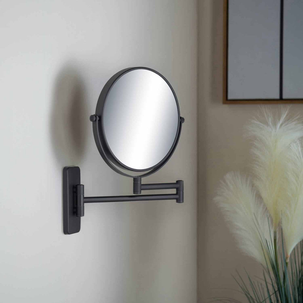 Circular Magnifying Makeup/shaving Mirror, Matte Black