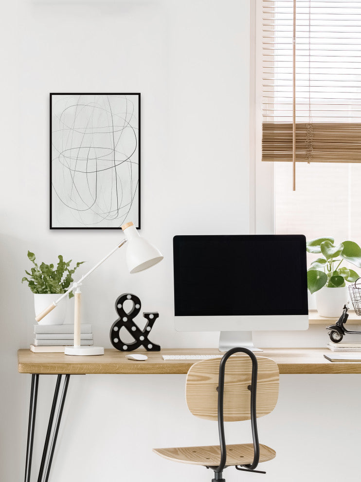 "Complex Lines" Floater Framed Painting Print on Canvas