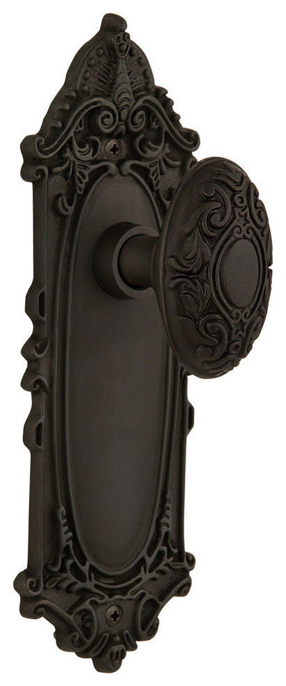 Double Victorian Plate With Victorian Knob, Oil-Rubbed Bronze