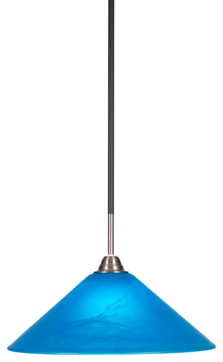 Paramount Mini Pendant, Matte Black & Brushed Nickel, 16" Blue Italian