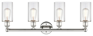 Clymer 4-Light 31" Bath Vanity Light, Polished Nickel, Clear Shade