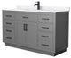 Beckett TK 60" Dark Gray Single Vanity, Cultured Top, Black Trim