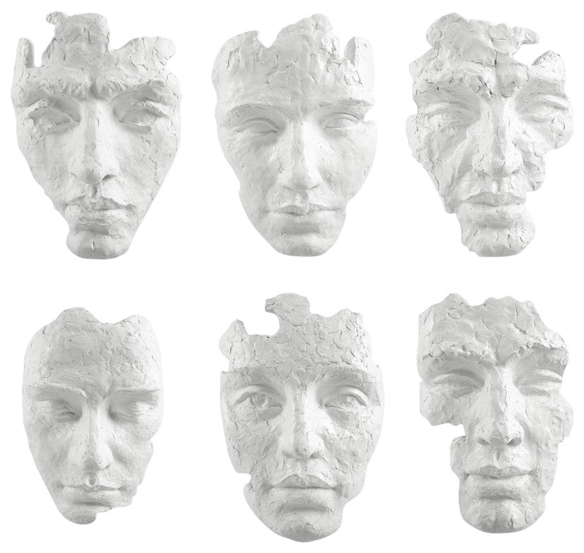 Uttermost Self-Portrait White Mask Wall Decor, Set/6