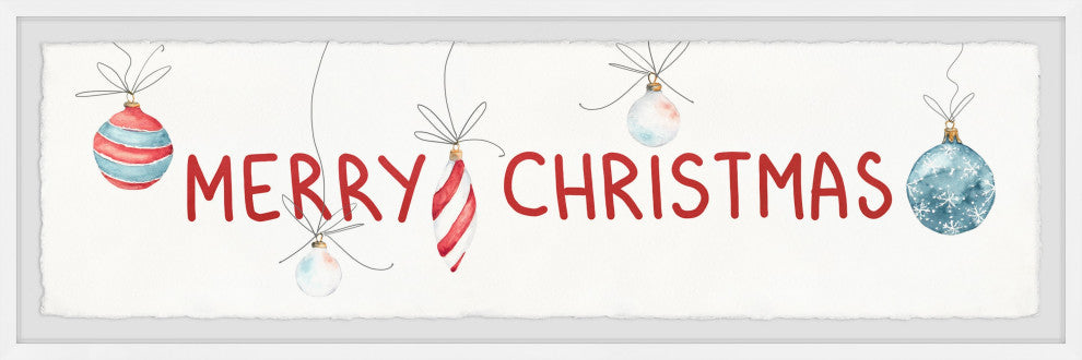 "Wish You a Merry Christmas" Framed Painting Print, 30x10
