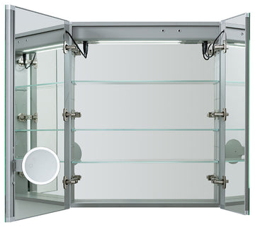 Signature Royale 30" LED Medicine Cabinet Defogger, Adjustable Magnifying Mirror