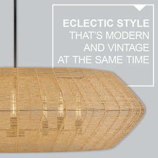 Hinkley Luca Extra Large Multi Tier Chandelier, Black With Camel Rattan Shade