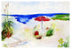 Betsy Drake Red Beach Umbrella 30 X 50 Inch Comfort Floor Mat
