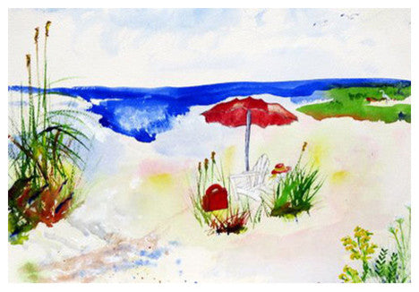 Betsy Drake Red Beach Umbrella 30 X 50 Inch Comfort Floor Mat