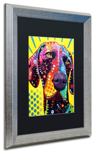 Dean Russo 'German Short Hair Pointer' Art, Silver Frame, 16"x20", Black Matte