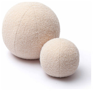 Boba Round Pillow, Rose-Tan Long Mohair, 9"