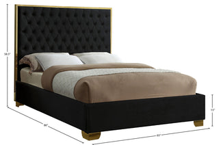 Lana Velvet Bed, Black, Queen