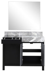 Zilara 42" Black and Grey Vanity, 34" Frameless Mirror