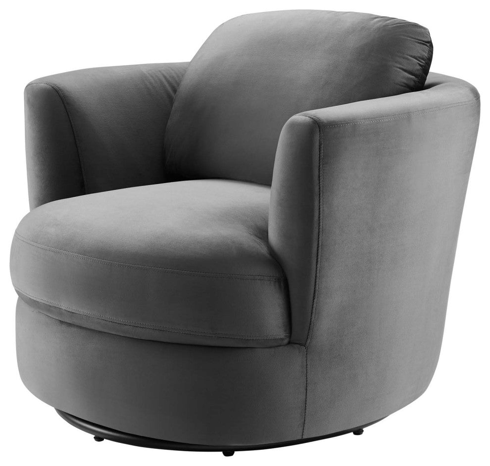 Armchair Accent Chair, Velvet, Gray, Modern, Living Lounge Hospitality