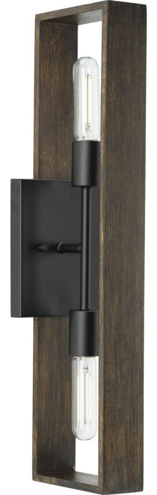Boundary Collection 2-Light Modern Wall Sconce, Matte Black